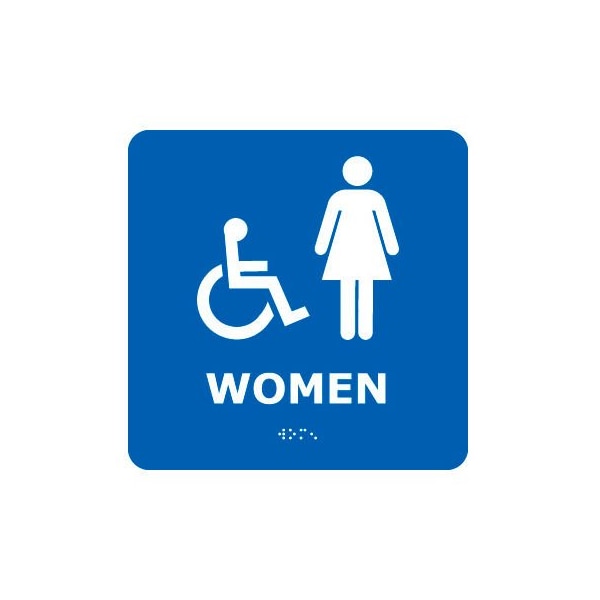 National Marker Co Graphic Braille Sign - Women - Blue ADA5WBL - main